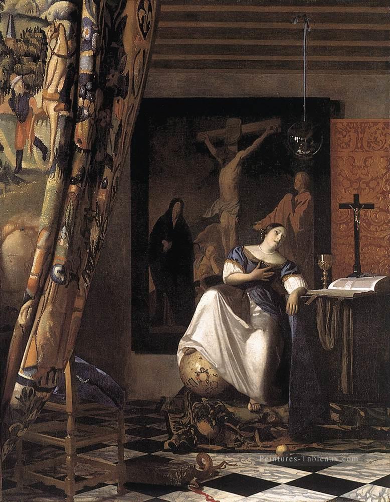 L’allégorie de la foi Baroque Johannes Vermeer Peintures à l'huile
